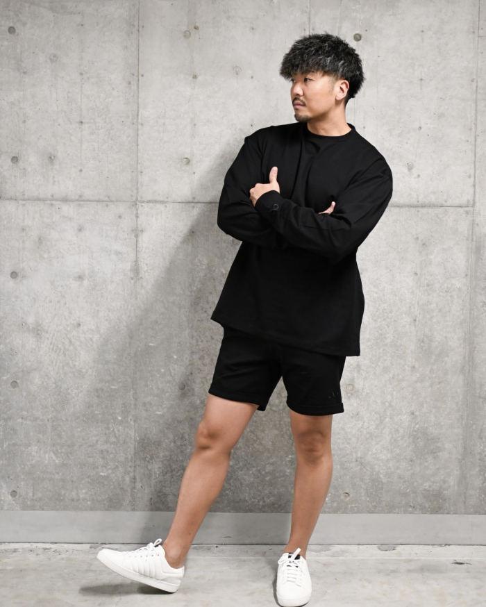 デイリースタイルロングTシャツ(袖ロゴ）